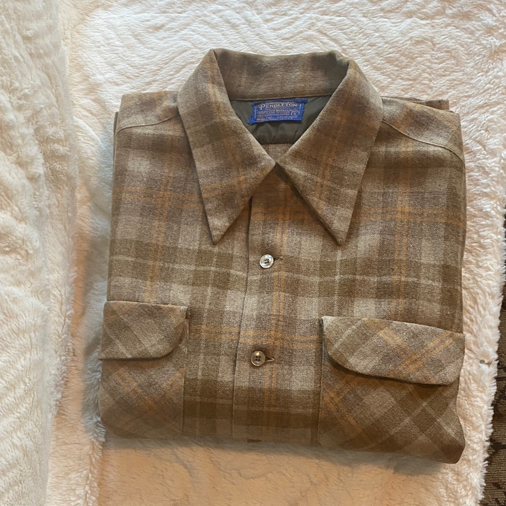 Pendleton Brown & Beige Plaid Board Shirt - Picture 8 of 8